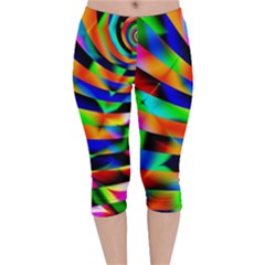 Abstract Art Artwork Digital Art Color Velvet Capri Leggings  by Pakrebo