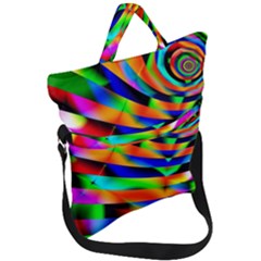 Abstract Art Artwork Digital Art Color Fold Over Handle Tote Bag by Pakrebo