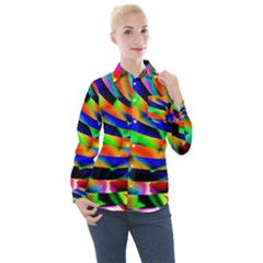 Abstract Art Artwork Digital Art Color Women s Long Sleeve Pocket Shirt