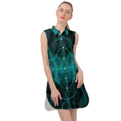 Abstract Art Design Digital Art Sleeveless Shirt Dress