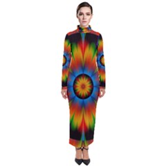 Abstract Digital Art Artwork Turtleneck Maxi Dress by Pakrebo