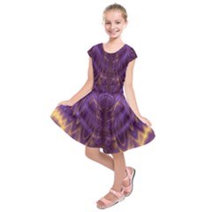 Abstract Art Artwork Fractal Design Kids  Short Sleeve Dress