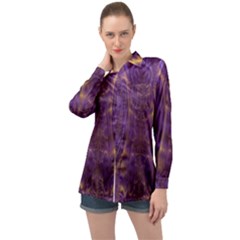 Abstract Art Artwork Fractal Design Long Sleeve Satin Shirt