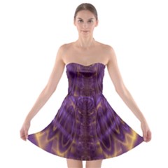 Abstract Art Artwork Fractal Design Strapless Bra Top Dress