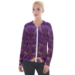 Abstract Art Artwork Fractal Design Velour Zip Up Jacket