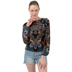 Fractal Art Artwork Design  Art Banded Bottom Chiffon Top