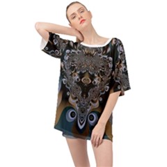 Fractal Art Artwork Design  Art Oversized Chiffon Top