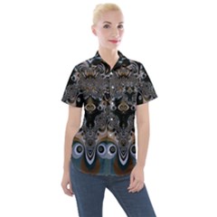 Fractal Art Artwork Design  Art Women s Short Sleeve Pocket Shirt