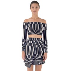 Abstract Art Art Design Modern Art Off Shoulder Top With Skirt Set by Pakrebo