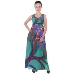 Art Fractal Artwork Creative Empire Waist Velour Maxi Dress