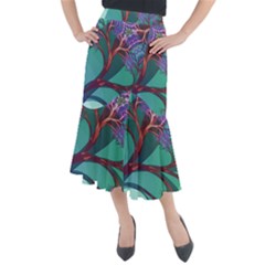 Art Fractal Artwork Creative Midi Mermaid Skirt