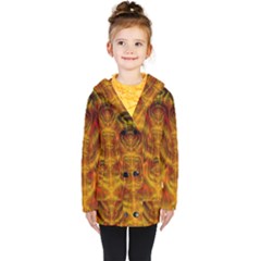 Abstract Art Artwork Fractal Design Kids  Double Breasted Button Coat by Pakrebo