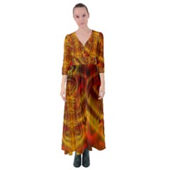 Abstract Art Artwork Fractal Design Button Up Maxi Dress by Pakrebo