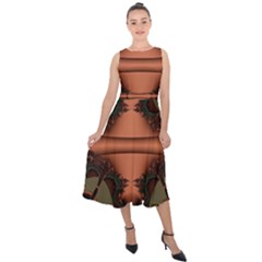 Art Fractal Artwork Creative Midi Tie-back Chiffon Dress by Pakrebo