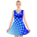 Digital Arts Fractals Futuristic Blue V-Neck Sleeveless Dress View1