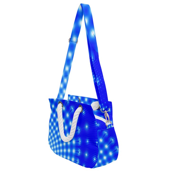 Digital Arts Fractals Futuristic Blue Rope Handles Shoulder Strap Bag