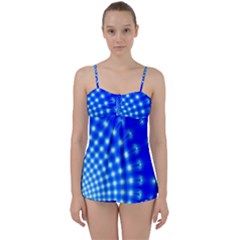 Digital Arts Fractals Futuristic Blue Babydoll Tankini Set by Pakrebo