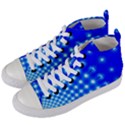 Digital Arts Fractals Futuristic Blue Women s Mid-Top Canvas Sneakers View2