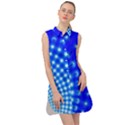 Digital Arts Fractals Futuristic Blue Sleeveless Shirt Dress View1