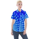 Digital Arts Fractals Futuristic Blue Women s Short Sleeve Pocket Shirt View1