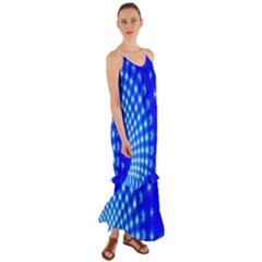 Digital Arts Fractals Futuristic Blue Cami Maxi Ruffle Chiffon Dress