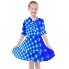 Digital Arts Fractals Futuristic Blue Kids  All Frills Chiffon Dress