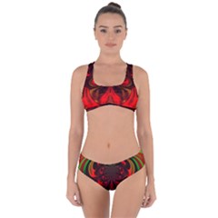 Digital Arts Fractals Futuristic Colorful Criss Cross Bikini Set by Pakrebo