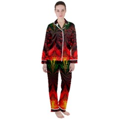 Digital Arts Fractals Futuristic Colorful Satin Long Sleeve Pyjamas Set