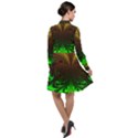 Digital Arts Fractals Futuristic Art Long Sleeve Chiffon Shirt Dress View2