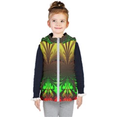 Digital Arts Fractals Futuristic Art Kids  Hooded Puffer Vest by Pakrebo