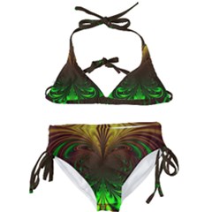 Digital Arts Fractals Futuristic Art Kids  Classic Bikini Set by Pakrebo