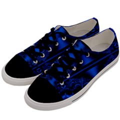 Art Fractal Artwork Creative Blue Black Men s Low Top Canvas Sneakers by Pakrebo