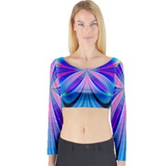 Abstract Art Design Digital Art Long Sleeve Crop Top by Pakrebo