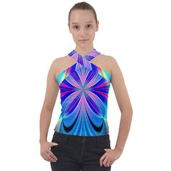 Abstract Art Design Digital Art Cross Neck Velour Top