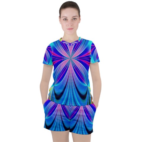 Abstract Art Design Digital Art Women s Tee And Shorts Set by Pakrebo