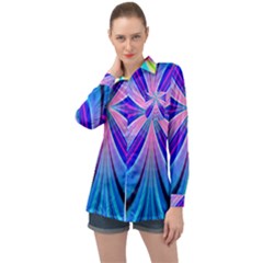 Abstract Art Design Digital Art Long Sleeve Satin Shirt