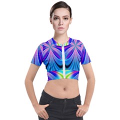 Abstract Art Design Digital Art Short Sleeve Cropped Jacket