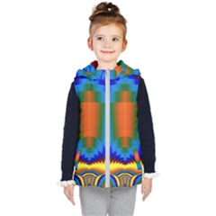 Design Color Colorful Designing Kids  Hooded Puffer Vest by Pakrebo