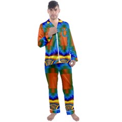 Design Color Colorful Designing Men s Satin Pajamas Long Pants Set