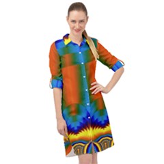 Design Color Colorful Designing Long Sleeve Mini Shirt Dress