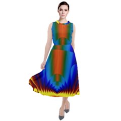 Design Color Colorful Designing Round Neck Boho Dress