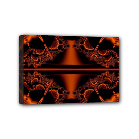 Art Fractal Artwork Creative Black Brown Mini Canvas 6  X 4  (stretched) by Pakrebo