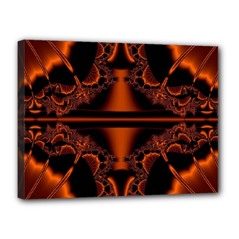 Art Fractal Artwork Creative Black Brown Canvas 16  X 12  (stretched) by Pakrebo