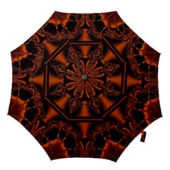 Art Fractal Artwork Creative Black Brown Hook Handle Umbrellas (medium) by Pakrebo