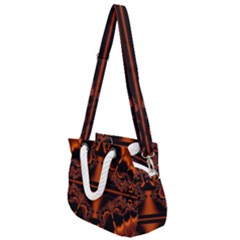 Art Fractal Artwork Creative Black Brown Rope Handles Shoulder Strap Bag