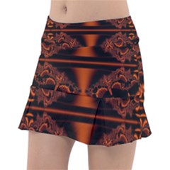 Art Fractal Artwork Creative Black Brown Tennis Skirt by Pakrebo