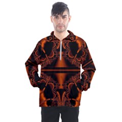 Art Fractal Artwork Creative Black Brown Men s Half Zip Pullover