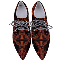 Art Fractal Artwork Creative Black Brown Pointed Oxford Shoes