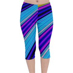 Background Colors Colorful Design Velvet Capri Leggings 