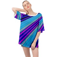 Background Colors Colorful Design Oversized Chiffon Top